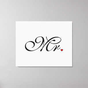Mr. Husband Groom His Her Newly Weds Canvas Print
