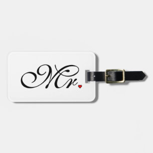Mr. Husband Groom His Her Newly Weds Luggage Tag