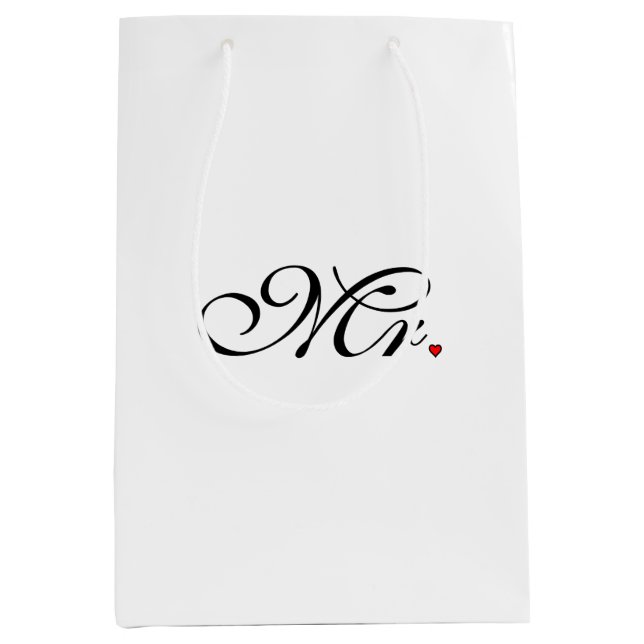 Mr. Husband Groom His Her Newly Weds Medium Gift Bag (Front)