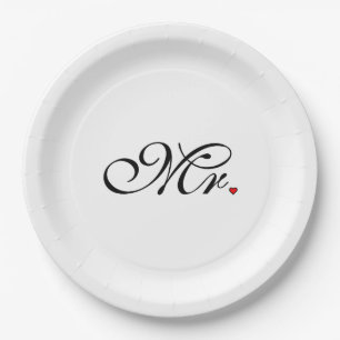 Mr. Husband Groom His Her Newly Weds Paper Plate