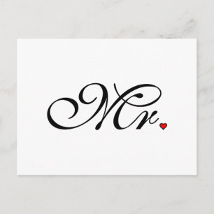 Mr. Husband Groom His Her Newly Weds Postcard