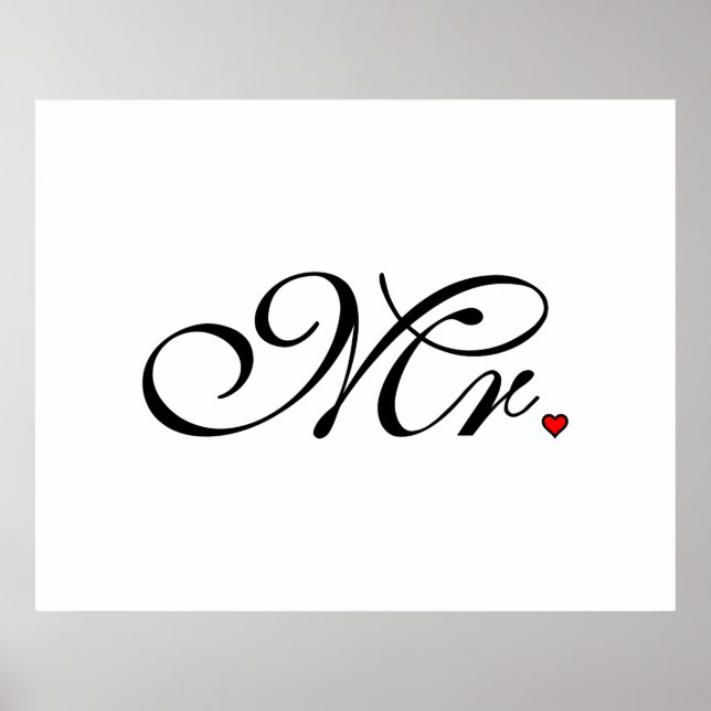 Mr. Husband Groom His Her Newly Weds Poster (Front)