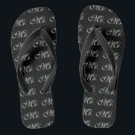 Mr. Husband Groom His Hers Newly Weds Flip Flops<br><div class="desc">Mr. and Mrs. Husband Wife His Hers Newly Weds on a custom set of flip flops to wear or to share. Embroidery designs you can easily personalise are available in a selection of popular colour options. Use the "Ask this Designer" link to contact us with your special design requests or...</div>