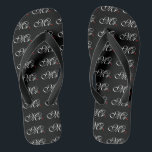 Mr. Husband Groom His Hers Newly Weds Flip Flops<br><div class="desc">Mr. and Mrs. Husband Wife His Hers Newly Weds on a custom set of flip flops to wear or to share. Embroidery designs you can easily personalise are available in a selection of popular colour options. Use the "Ask this Designer" link to contact us with your special design requests or...</div>