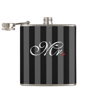 Mr. Husband Groom His Hers Newly Weds Hip Flask