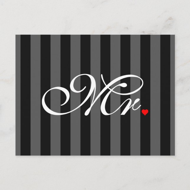 Mr. Husband Groom His Hers Newly Weds Postcard (Front)