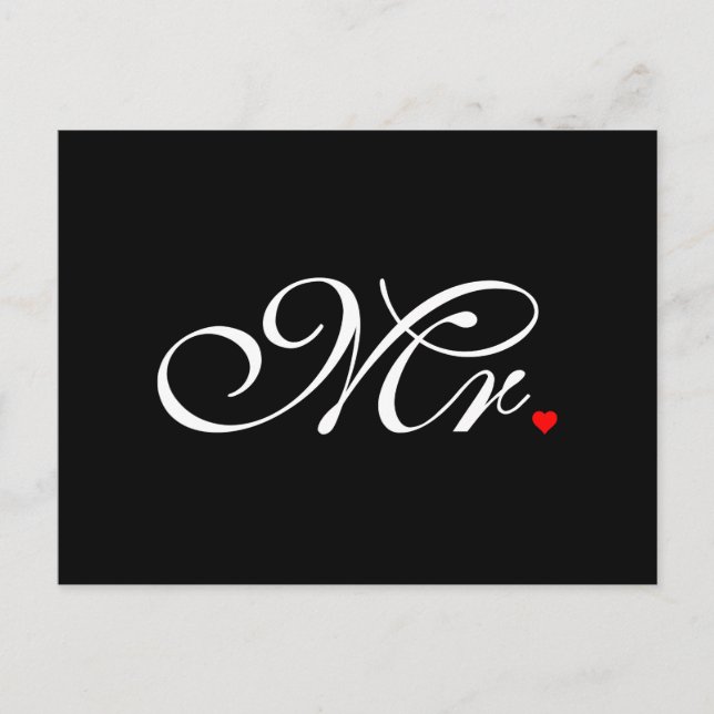 Mr. Husband Groom His Hers Newly Weds Postcard (Front)