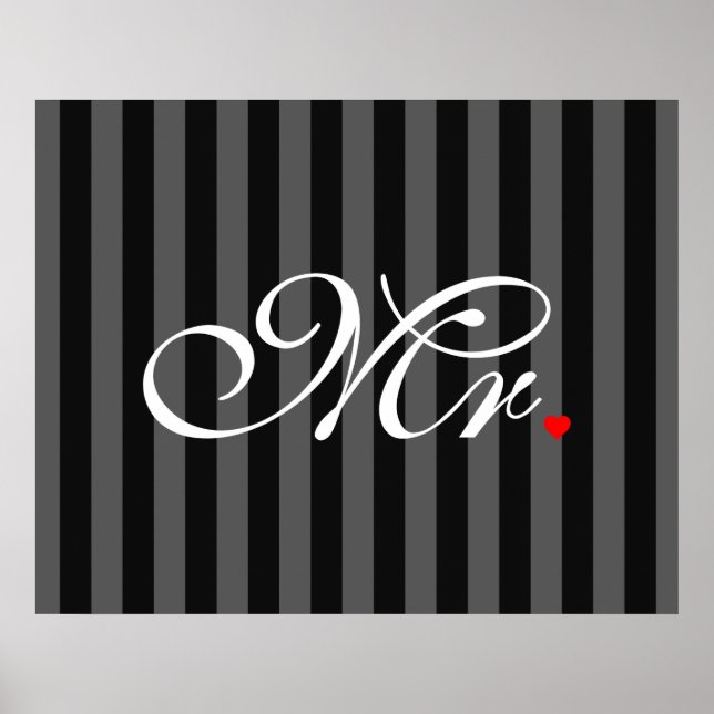 Mr. Husband Groom His Hers Newly Weds Poster (Front)