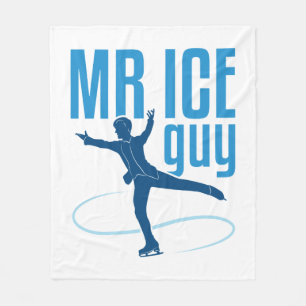 Mr Ice Guy Figure Skating Men Boys Skater Fleece Blanket