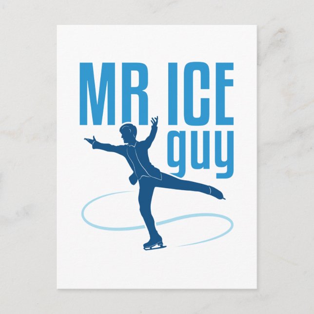 Mr Ice Guy Figure Skating Men Boys Skater Postcard (Front)