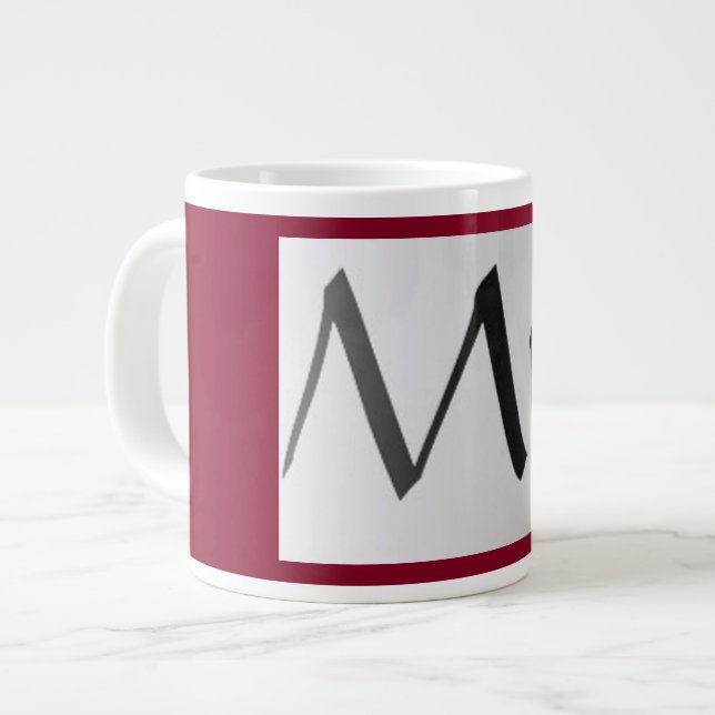 Mr. Jumbo Mug, Burgandy III Large Coffee Mug (Front Left)