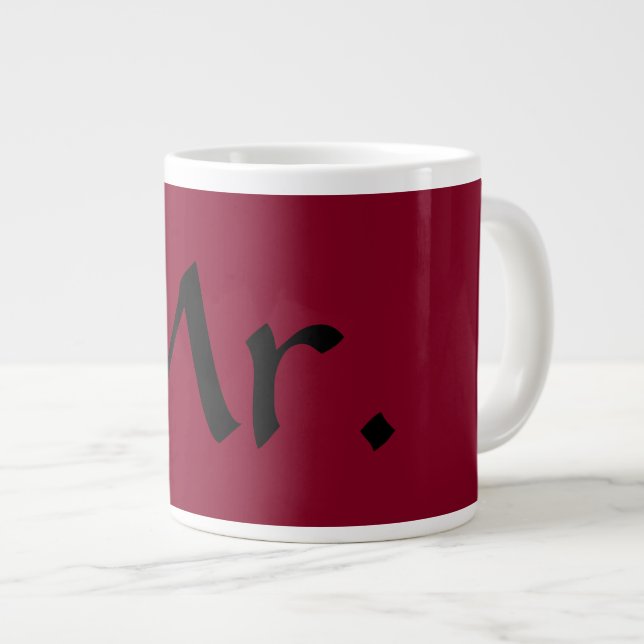 Mr. Jumbo Mug, Burgandy Large Coffee Mug (Front Right)