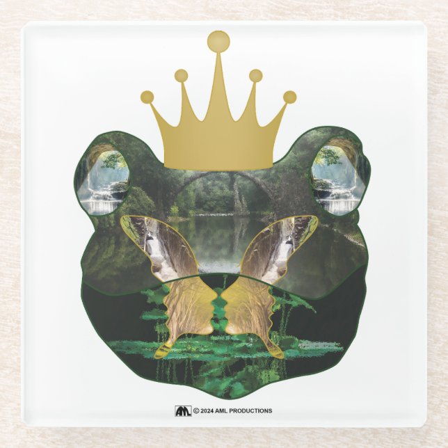 Mr. "KING" TOAD FROSTED GLASS VERSION 22 Glass Coaster (Front)