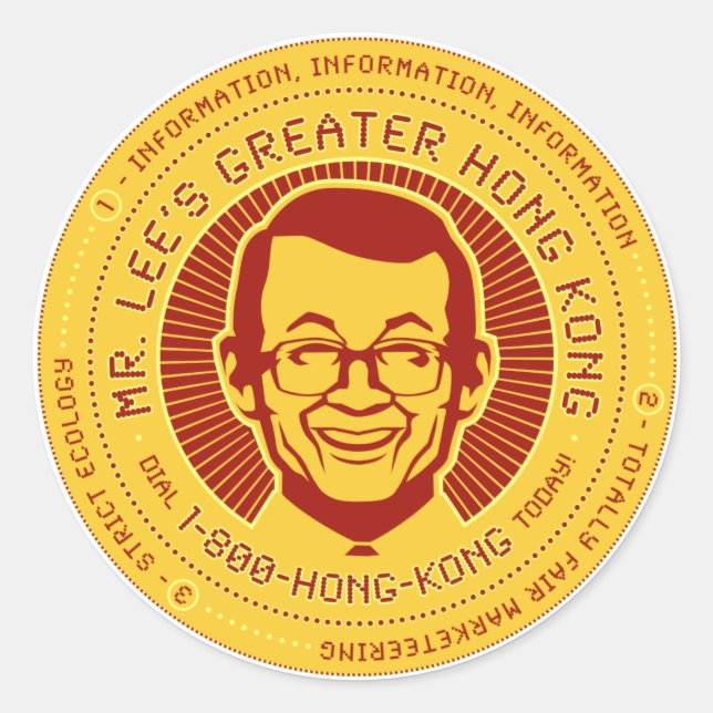 Mr. Lee's Greater Hong Kong Classic Round Sticker (Front)