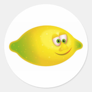 Mr Lemon Classic Round Sticker