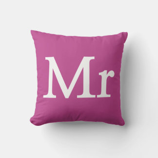 Mr letter Monogram - Mr and Mrs cushion