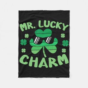 Mr Lucky Charm Sungles St Patricks Day Boys Kids T Fleece Blanket