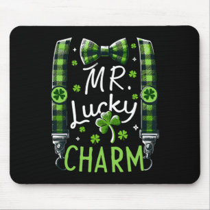 Mr Lucky Charm Suspenders St Patricks Day Mouse Mat