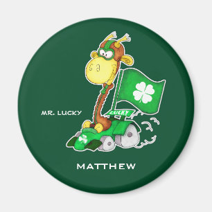Mr. Lucky. Funny Giraffe St.Patrick's Day Custom  Magnet
