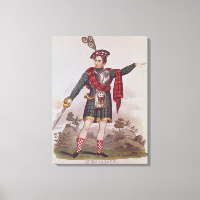 Mr. Macready in the role of Rob Roy Macgregor Canvas Print (Front)