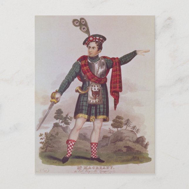 Mr. Macready in the role of Rob Roy Macgregor Postcard (Front)