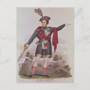 Mr. Macready in the role of Rob Roy Macgregor Postcard