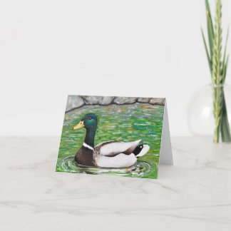 Mr Mallard Duck Painting Card