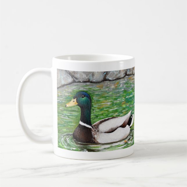 Mr Mallard Duck Painting Coffee Mug (Left)