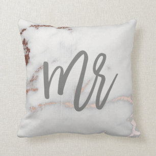 MR MARBLE AND ROSE GOLD CUSHION