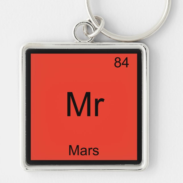 Mr - Mars Funny Chemistry Element Symbol Tee Key Ring (Front)