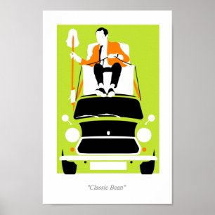 Mr. Mister Bean classic Mini car Poster