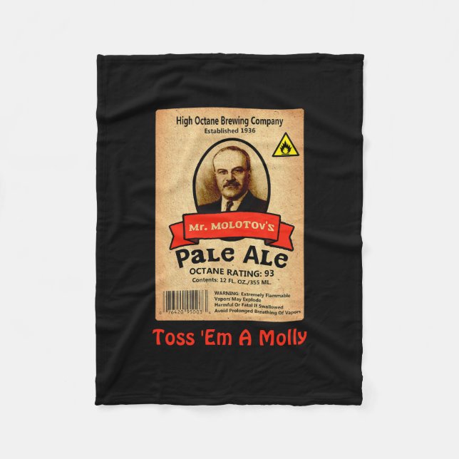 Mr. Molotov's Pale Ale Label Fleece Blanket (Front)