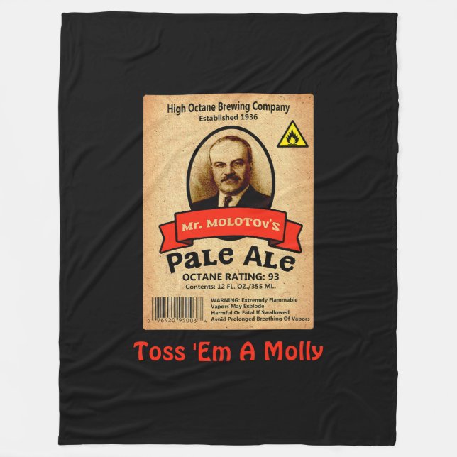 Mr. Molotov's Pale Ale Label Fleece Blanket (Front)