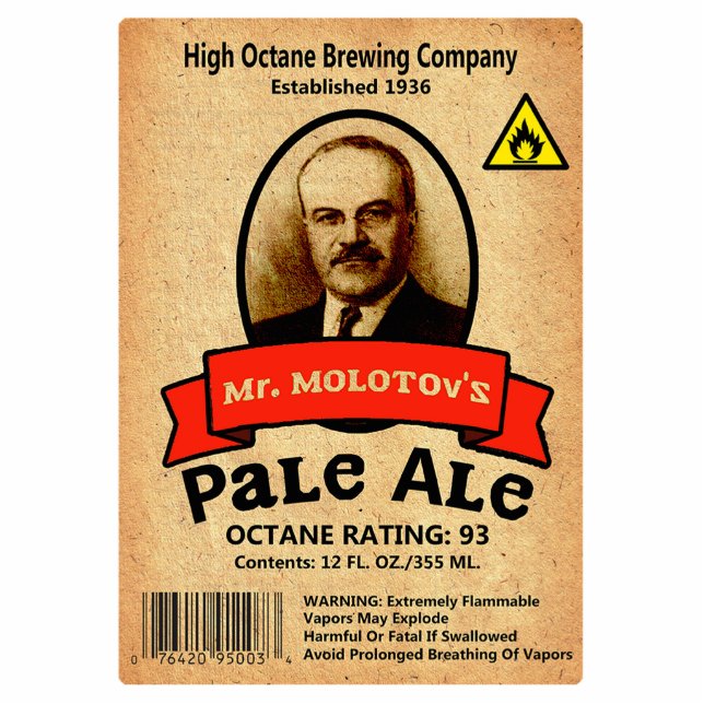 Mr. Molotov's Pale Ale Label Photo Sculpture Magnet (Front)