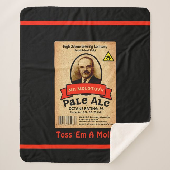 Mr. Molotov's Pale Ale Label Sherpa Blanket (Front)