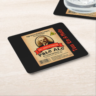 Mr. Molotov's Pale Ale Label Square Paper Coaster