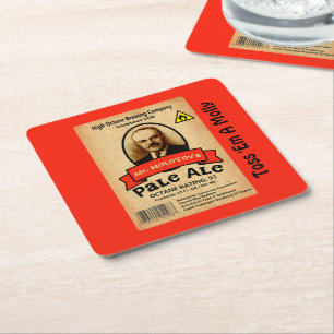 Mr. Molotov's Pale Ale Label Square Paper Coaster
