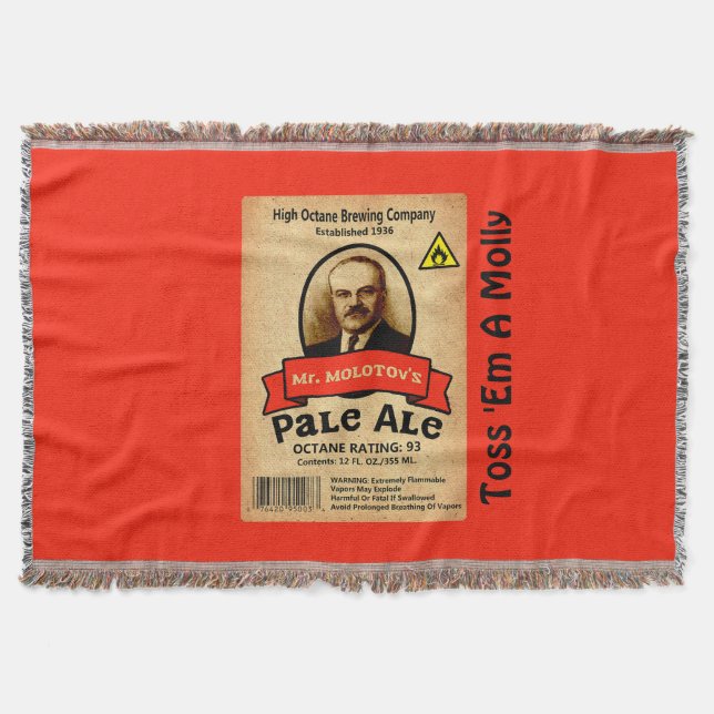 Mr. Molotov's Pale Ale Label Throw Blanket (Front)