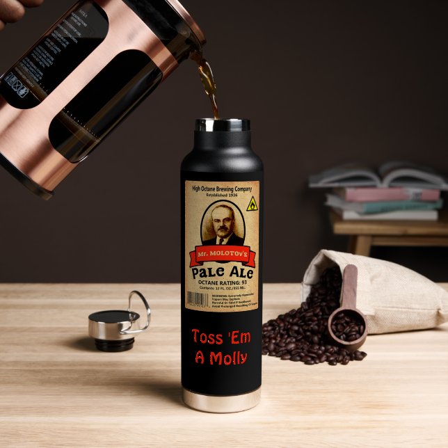 Mr. Molotov's Pale Ale Water Bottle (Coffee (Rotated))