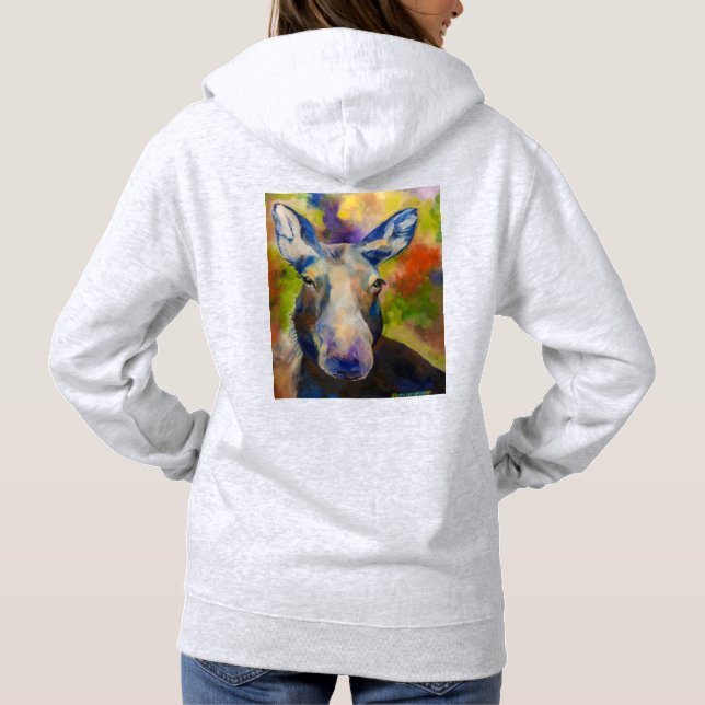 Mr. Moosey Moose & Puppy Sled Dog Hoodie (Back)