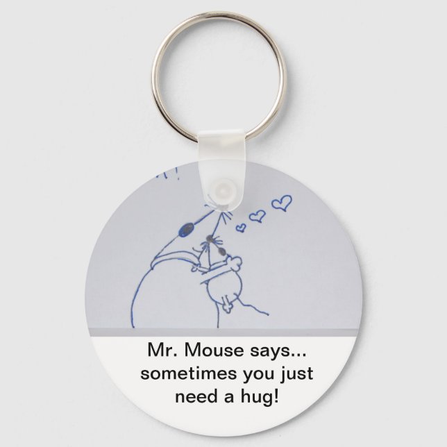 Mr. Mouse Hug Keychain (Front)