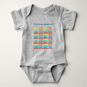 Mr. Moustache Hipster Pattern Baby Bodysuit