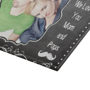 Mr. Moustache Hipster Pattern Cutting Board