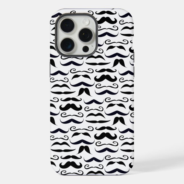 Mr. Moustache Hipster Pattern iPhone Case (Back)