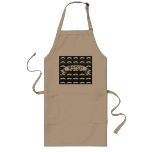 Mr. Moustache Hipster Pattern Long Apron