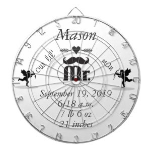 Mr. Moustache Lil Man Baby Boy Stats Dartboard