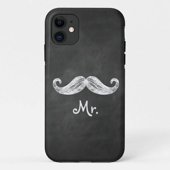 Mr. Moustache on Chalkboard iPhone 5 Case-Mate ID Case (Back)