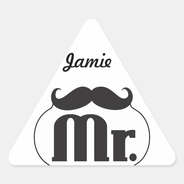 Mr. Moustache Retro Vintage Hipster Gifts Triangle Sticker (Front)
