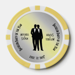 Mr. & Mr. Bachelor Party Yellow Poker Chips