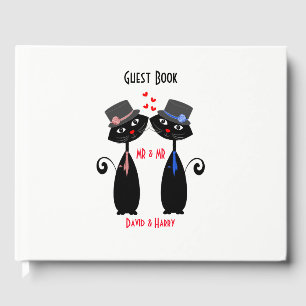 Mr & Mr Cute Cats Personalised Guest Book